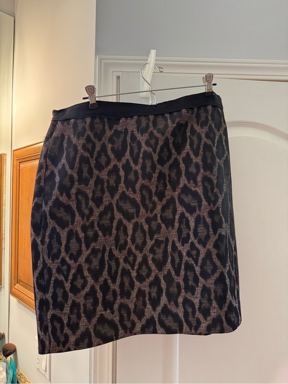 Ann Taylor Black and Brown Leopard Print Mini Skirt